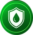 ícone com uma arte de um escudo com uma gota no centro
